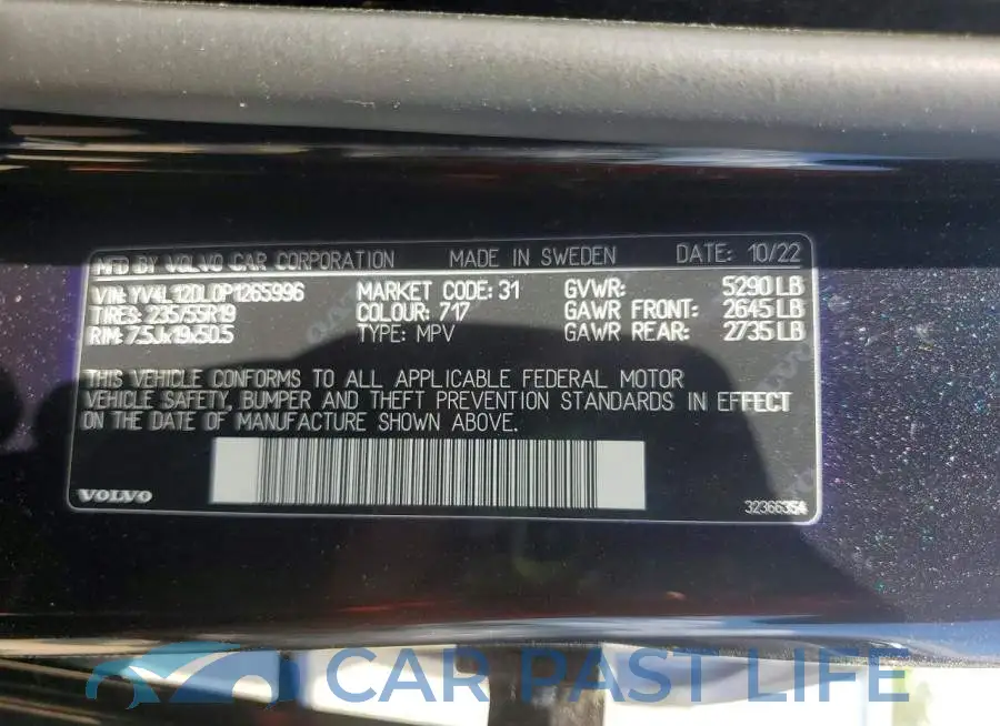 YV4L12DL0P1265996# 13