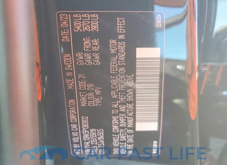YV4L12RK5P1383932# 13