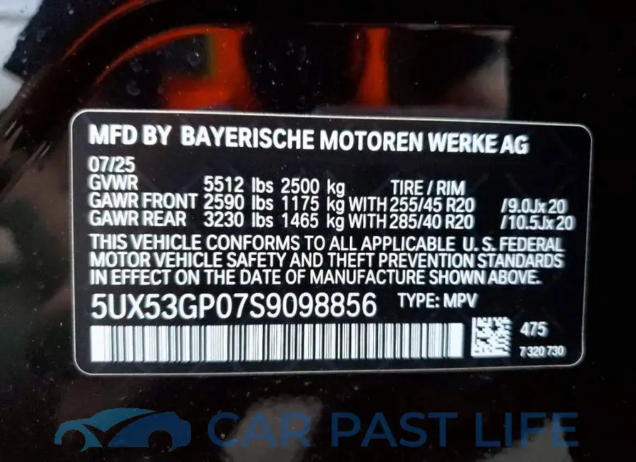 5UX53GP07S9098856# 13