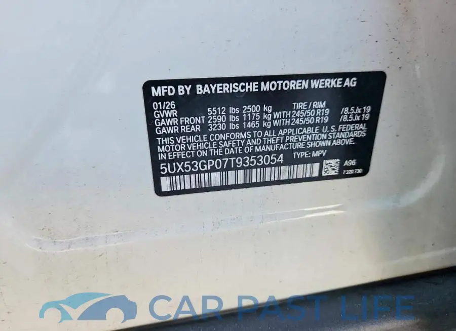 5UX53GP07T9353054# 12