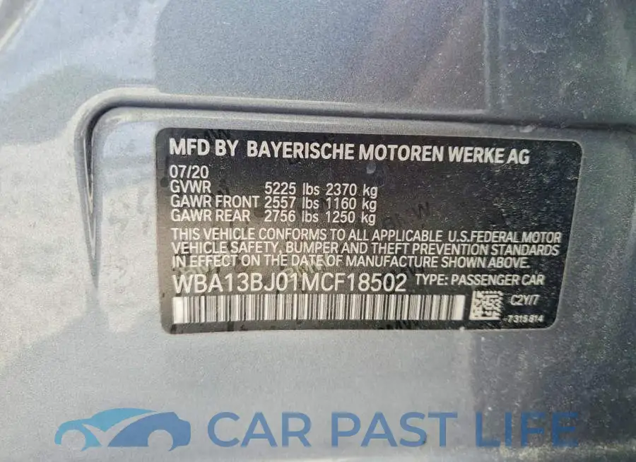 WBA13BJ01MCF18502# 12