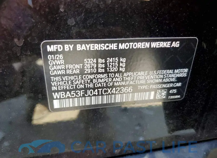 WBA53FJ04TCX42366# 12