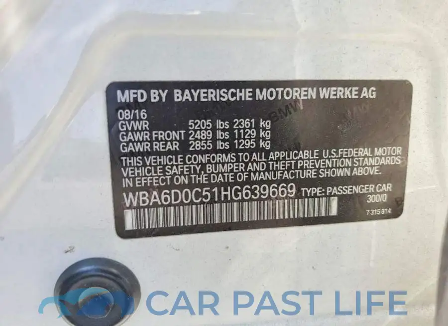 WBA6D0C51HG639669# 13