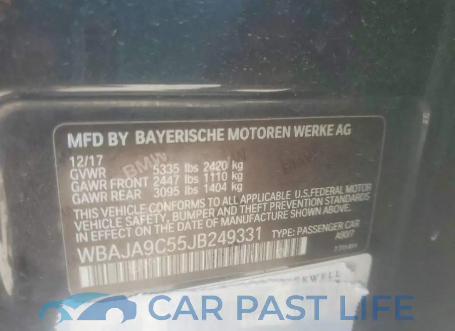 WBAJA9C55JB249331# 12