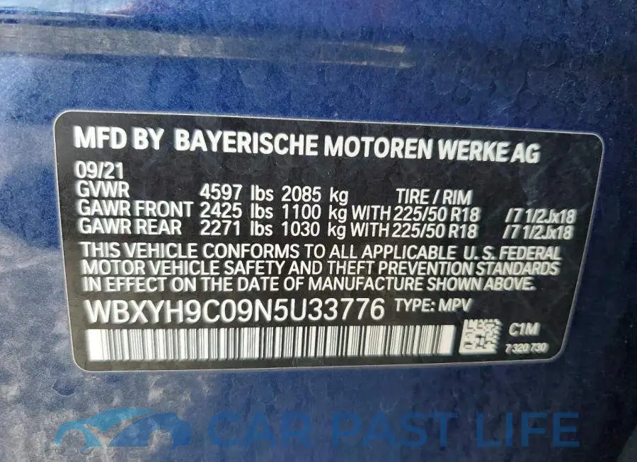 WBXYH9C09N5U33776# 13