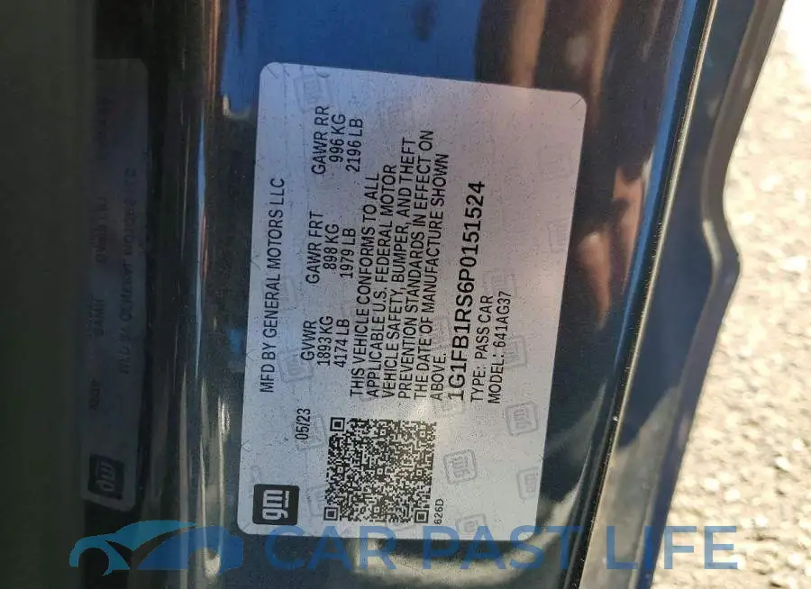 1G1FB1RS6P0151524# 12