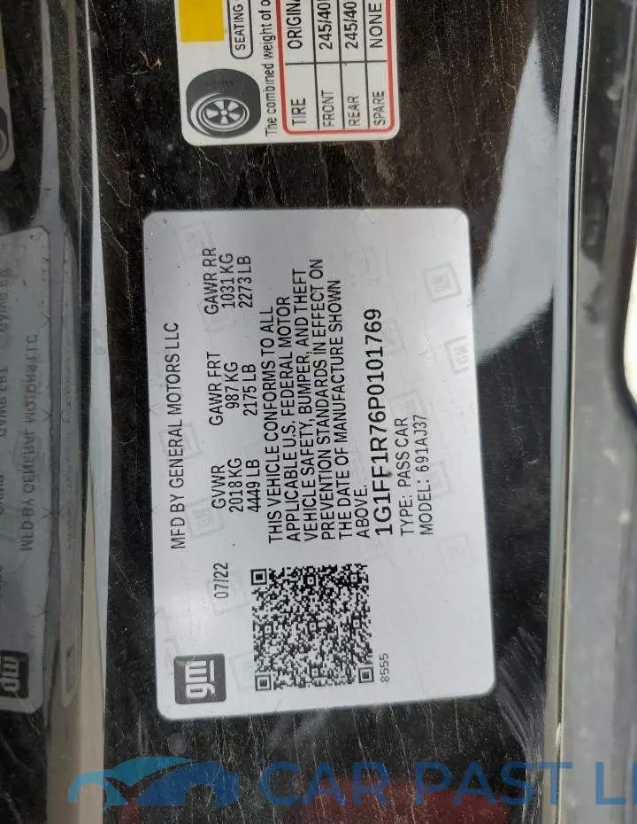 1G1FF1R76P0101769# 12