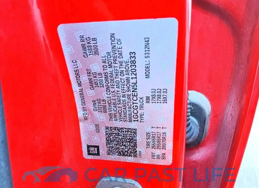 1GCGTCEN5L1203833# 12