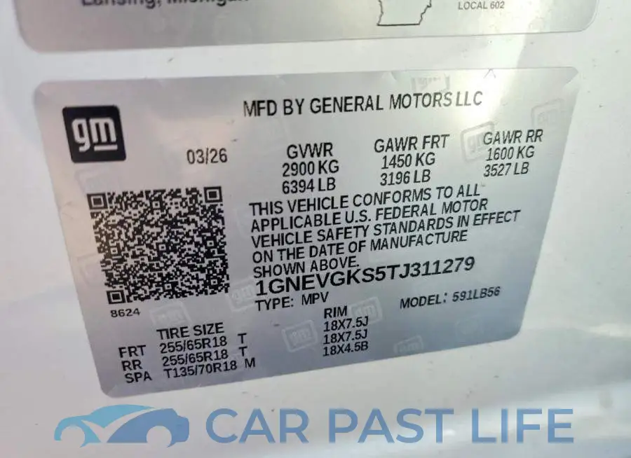 1GNEVGKS5TJ311279# 13