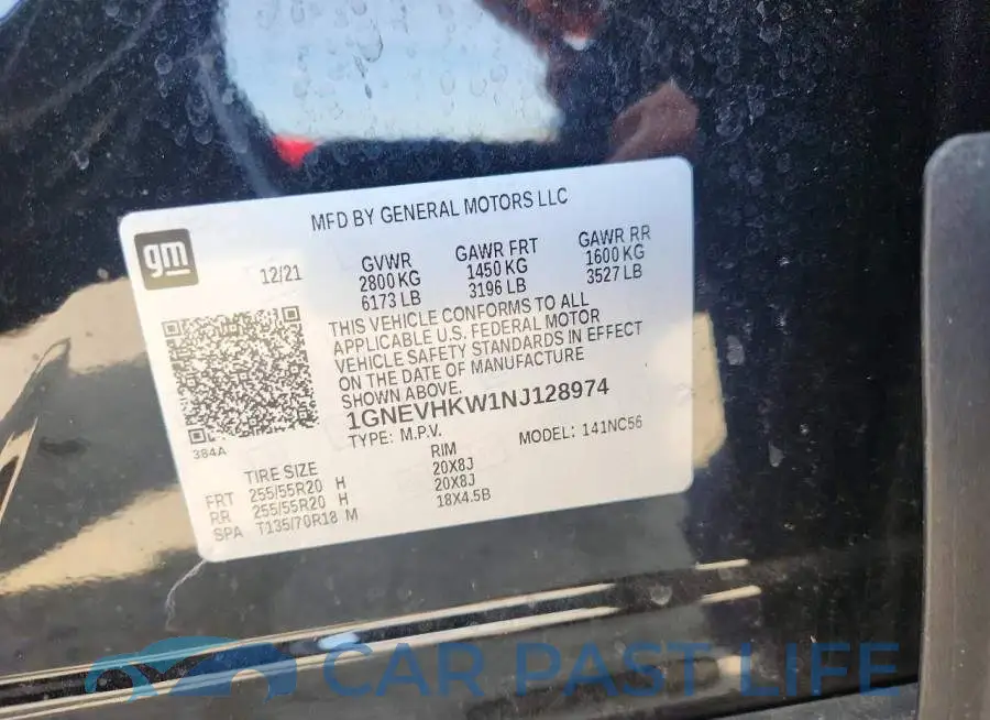 1GNEVHKW1NJ128974# 12