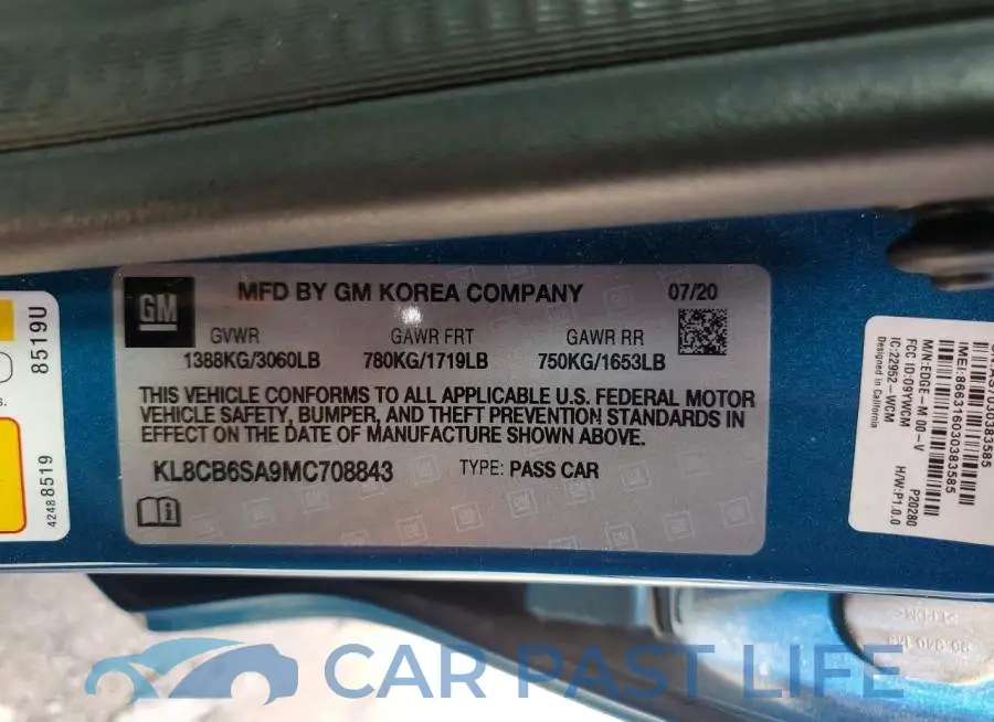 KL8CB6SA9MC708843# 12