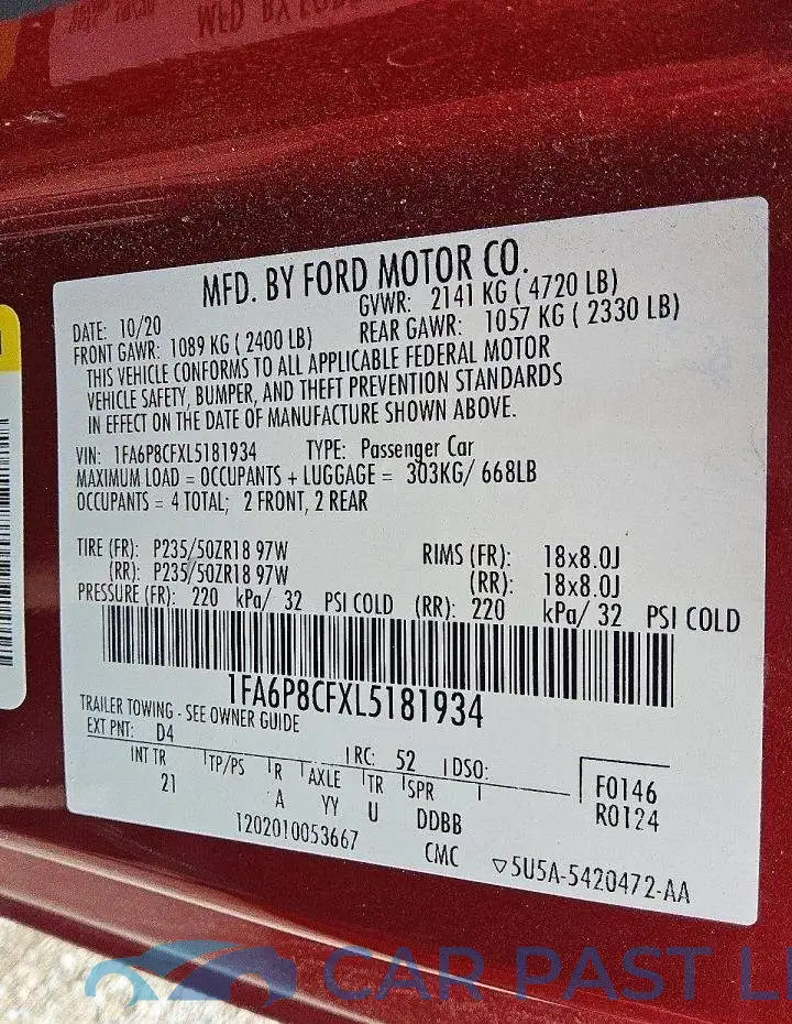 1FA6P8CFXL5181934# 12