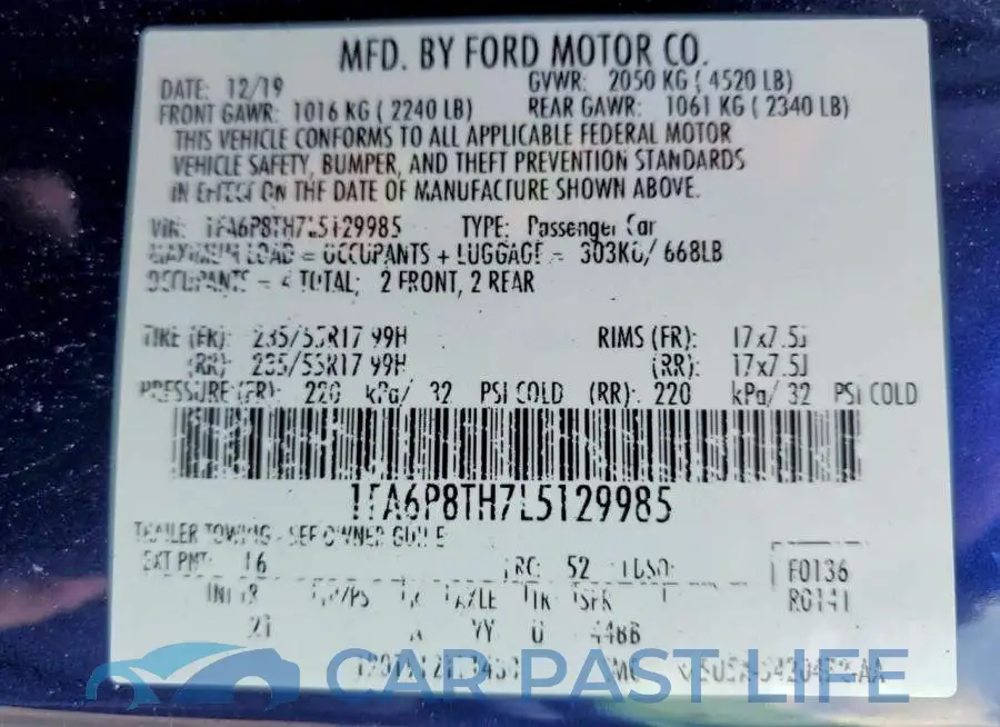 1FA6P8TH7L5129985# 12