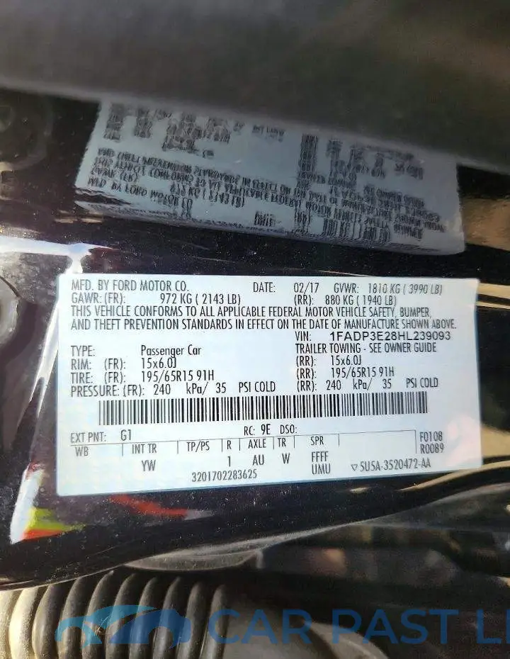 1FADP3E28HL239093# 12