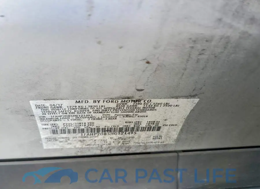 1FAHP2D85HG121495# 12