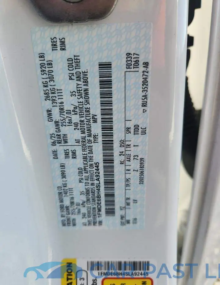 1FMDE6BH4SLA92445# 12