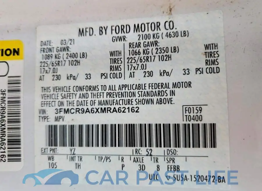 3FMCR9A6XMRA62162# 12