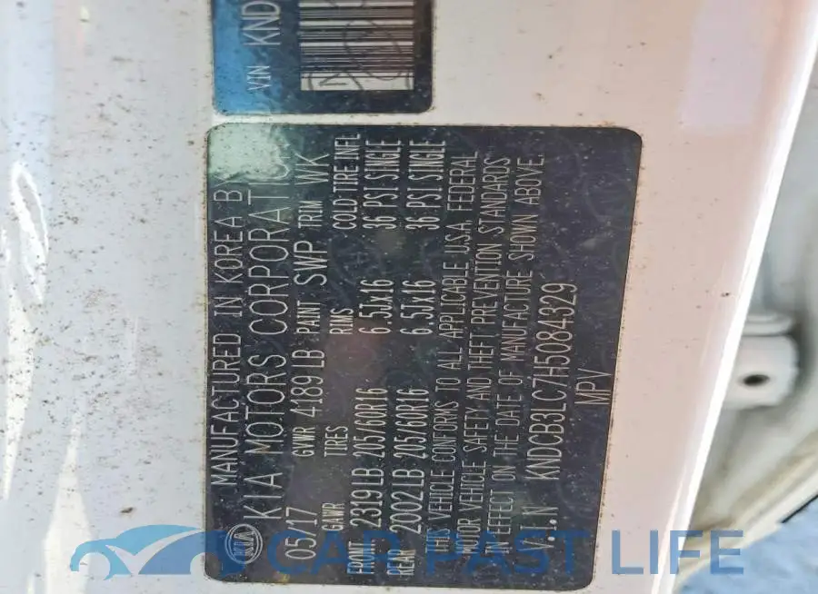 KNDCB3LC7H5084329# 12