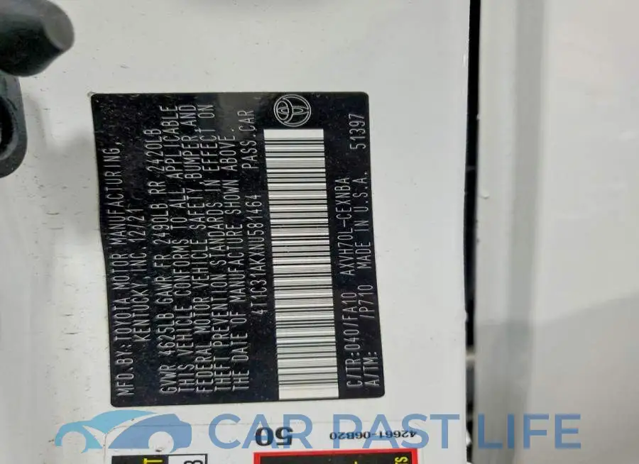 4T1C31AKXNU581464# 12