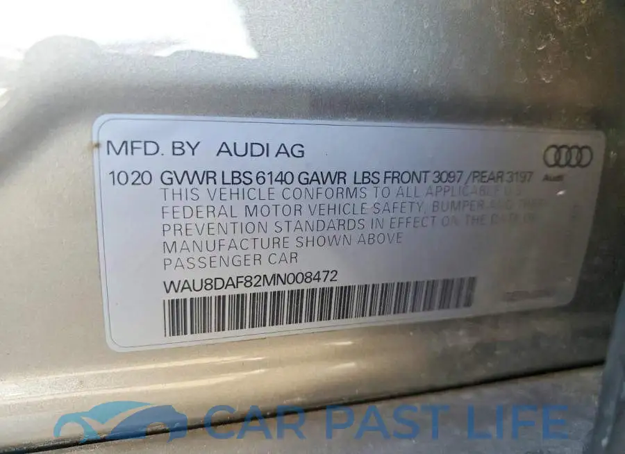 WAU8DAF82MN008472# 12
