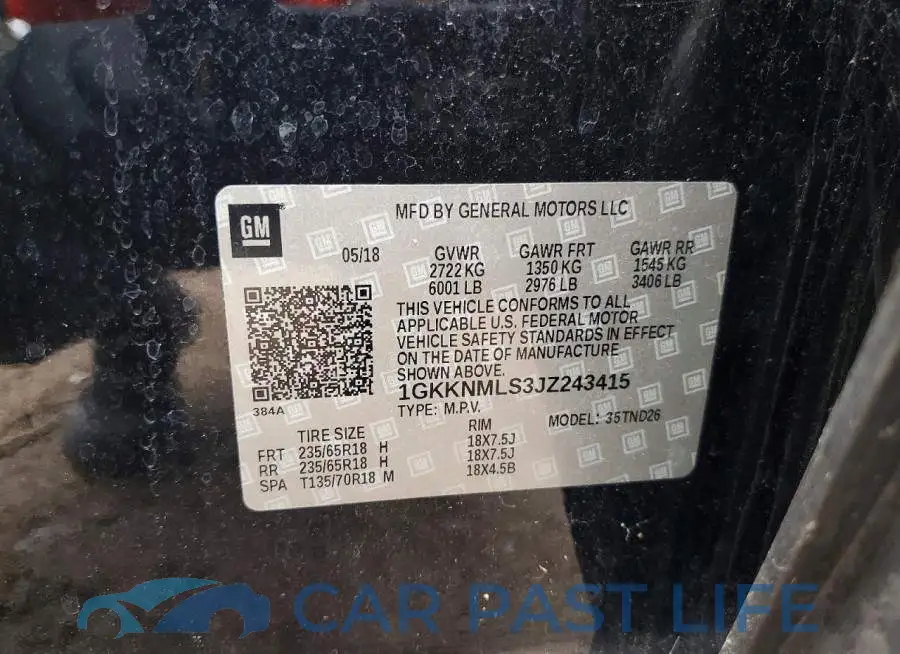 1GKKNMLS3JZ243415# 13