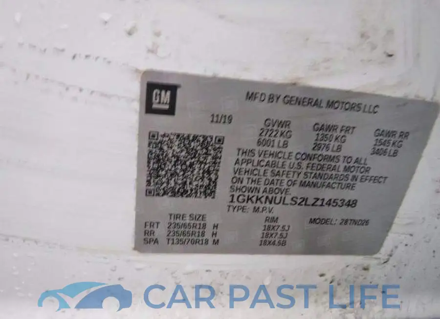 1GKKNULS2LZ145348# 12