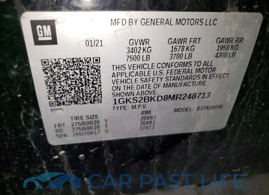 1GKS2BKD8MR248713# 13