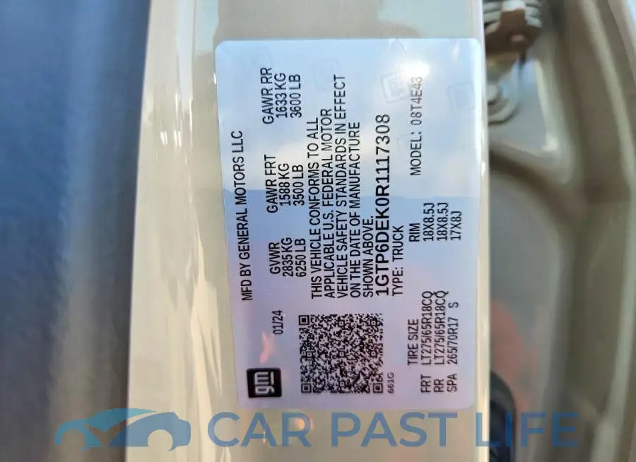 1GTP6DEK0R1117308# 12