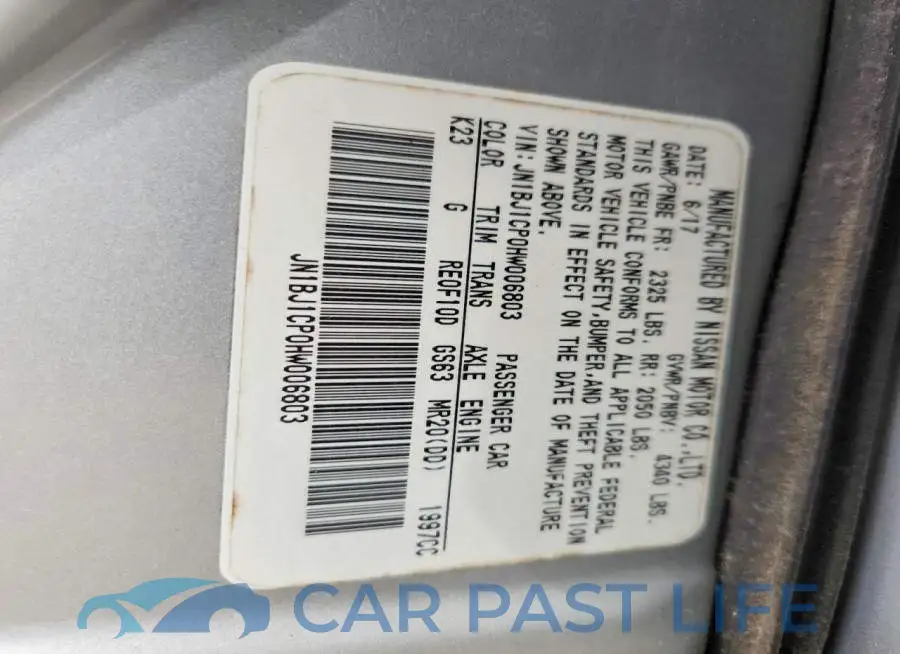 JN1BJ1CP0HW006803# 13