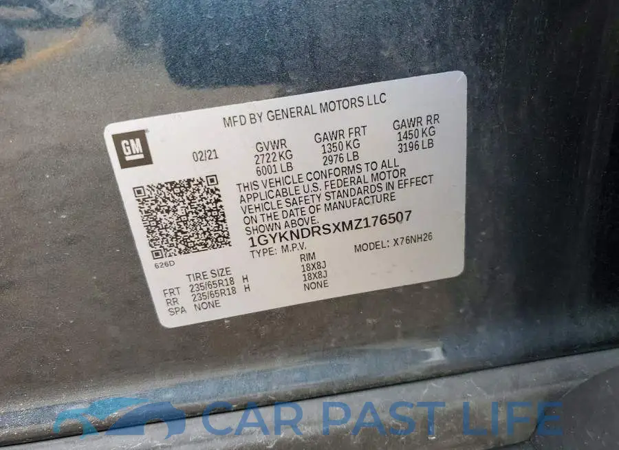 1GYKNDRSXMZ176507# 13