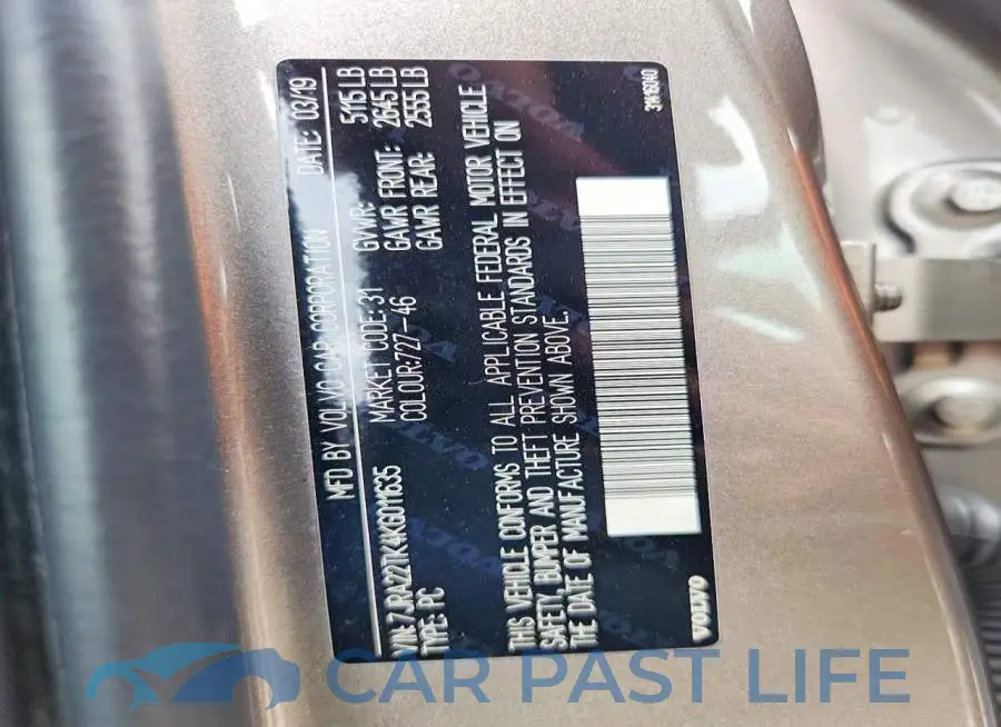 7JRA22TK4KG011635# 12
