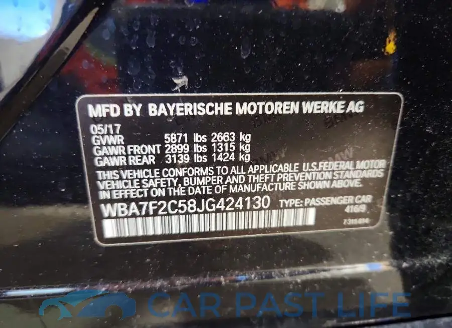 WBA7F2C58JG424130# 13