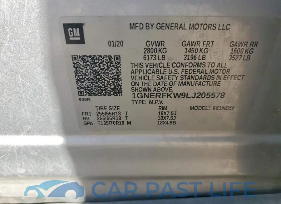 1GNERFKW9LJ205578# 13