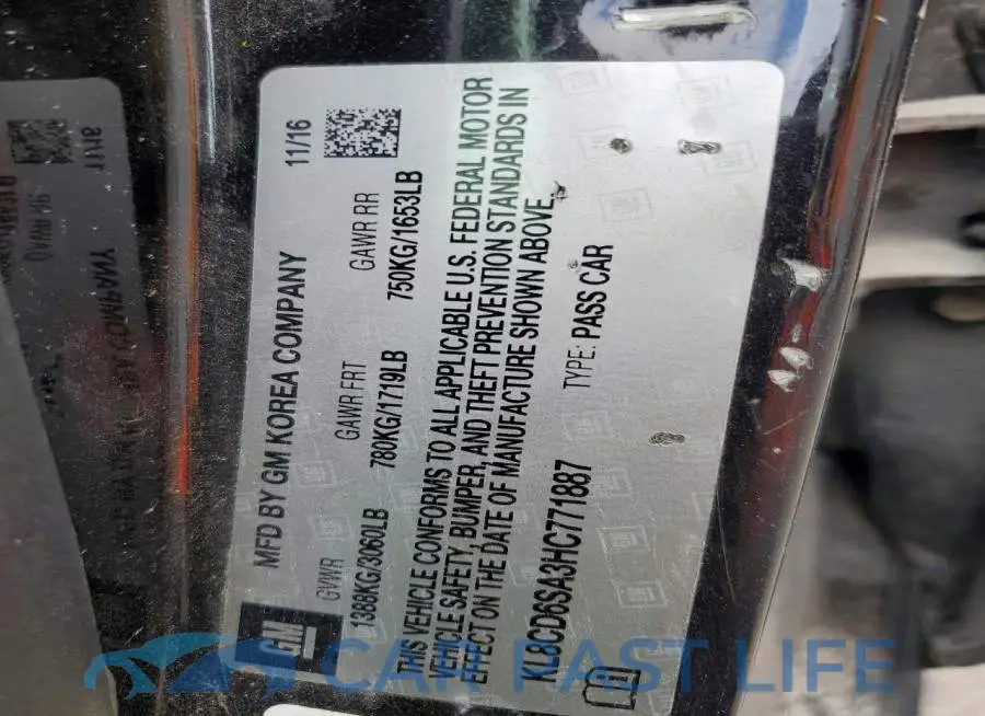 KL8CD6SA3HC771887# 12