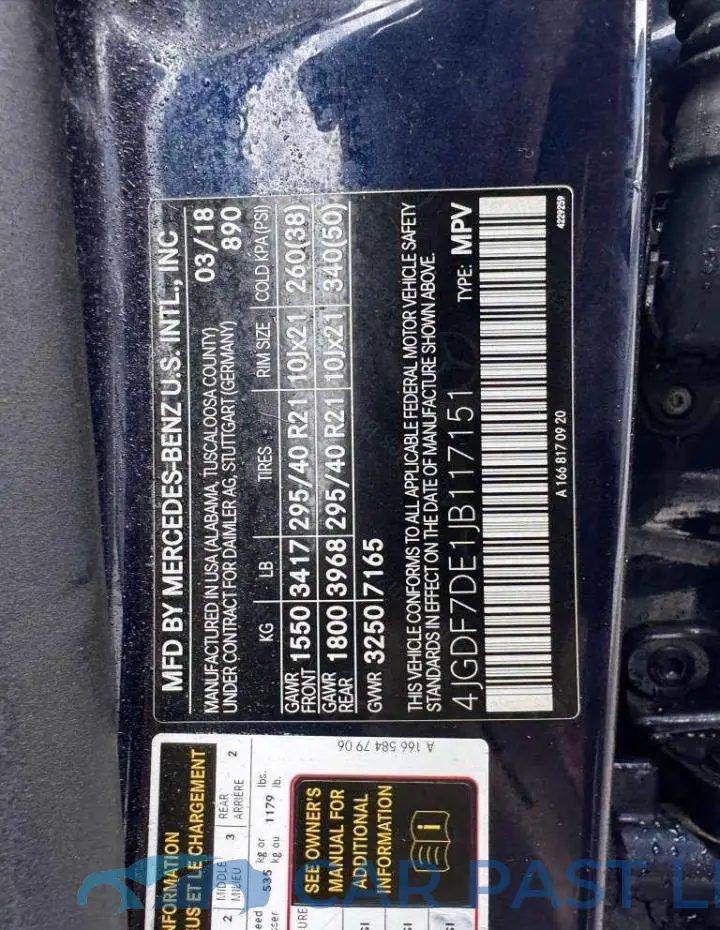 4JGDF7DE1JB117151# 10