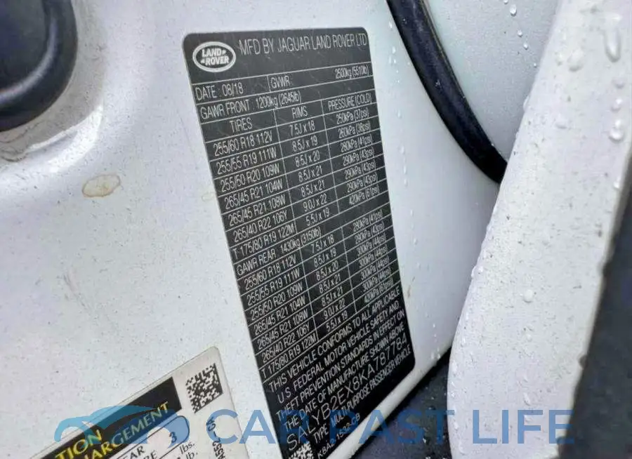 SALYB2EX8KA787784# 10