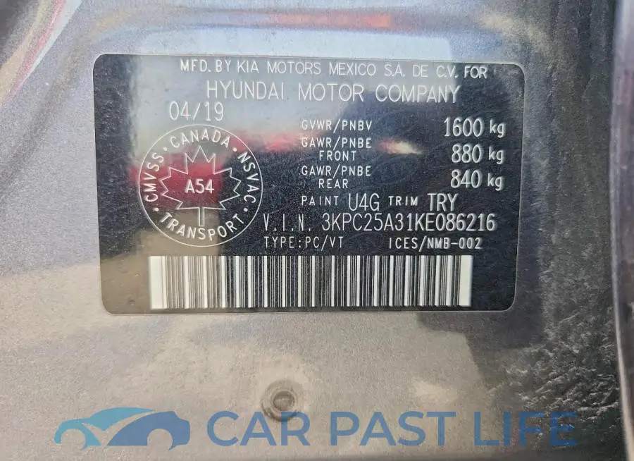 3KPC25A31KE086216# 12