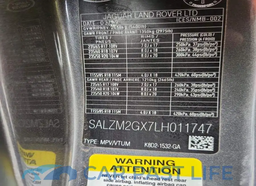 SALZM2GX7LH011747# 12