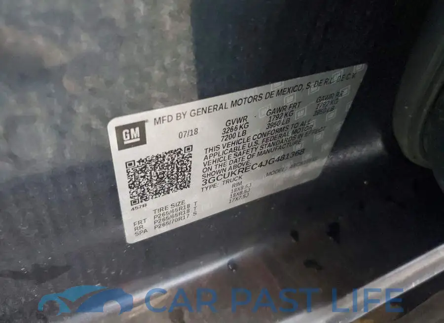 3GCUKREC4JG481368# 12