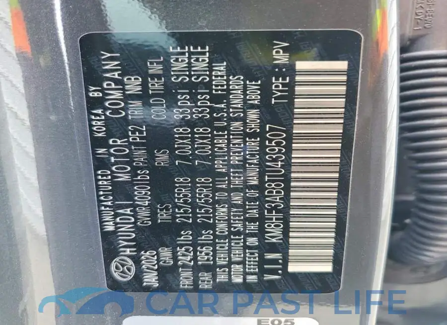 KM8HF3AB8TU439507# 14