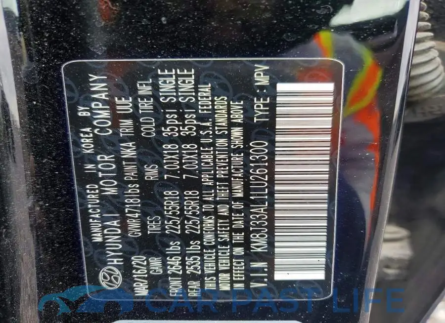 KM8J33AL1LU261300# 13