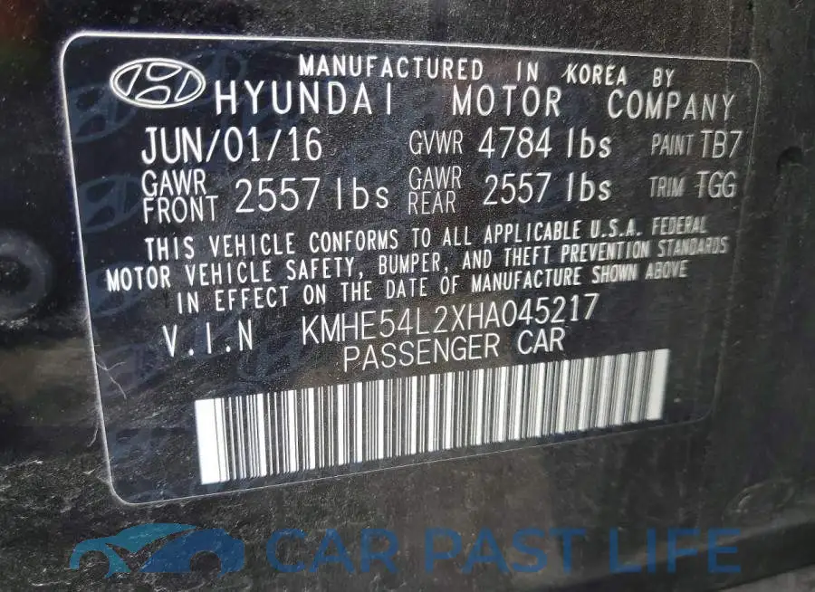 KMHE54L2XHA045217# 12