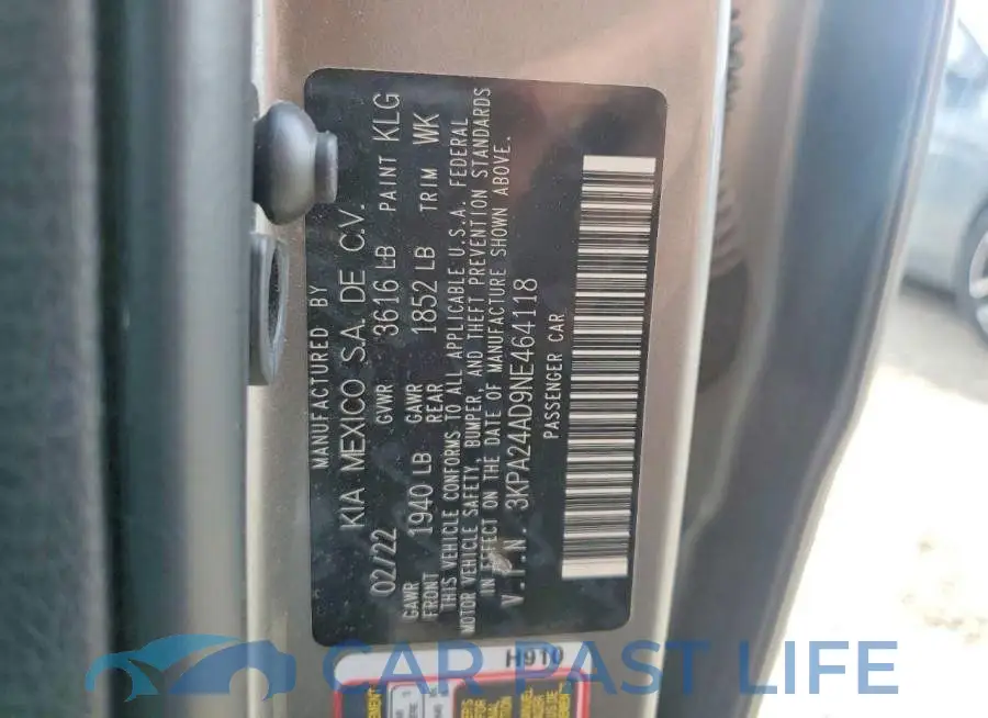 3KPA24AD9NE464118# 12