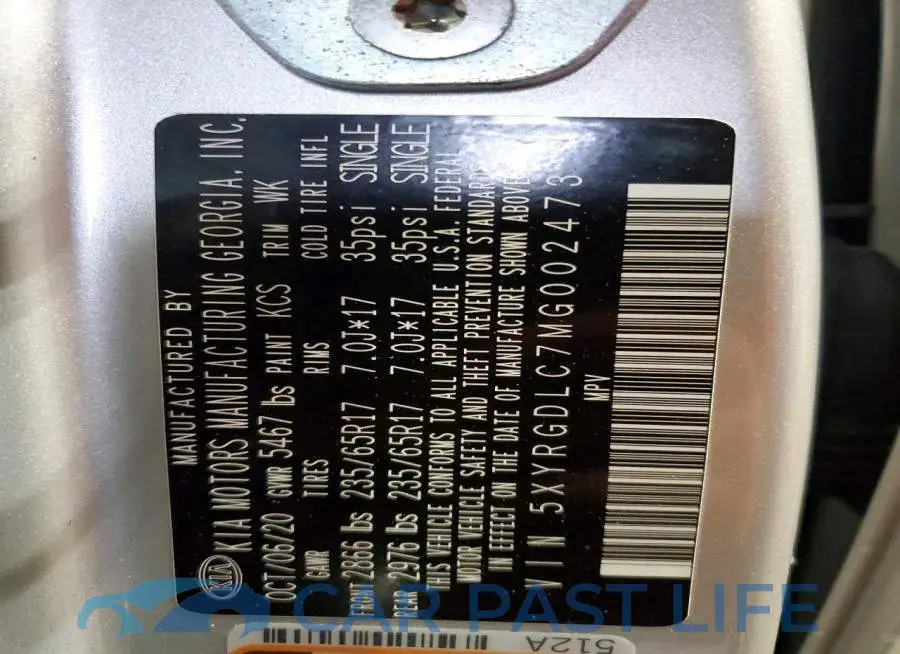 5XYRGDLC7MG002473# 14