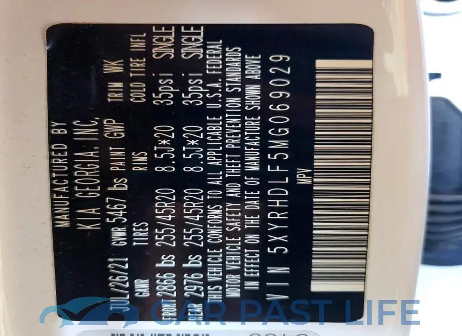 5XYRHDLF5MG069029# 14