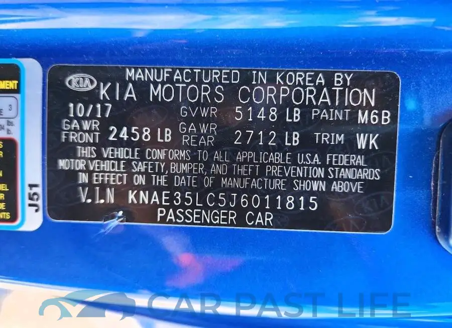 KNAE35LC5J6011815# 12
