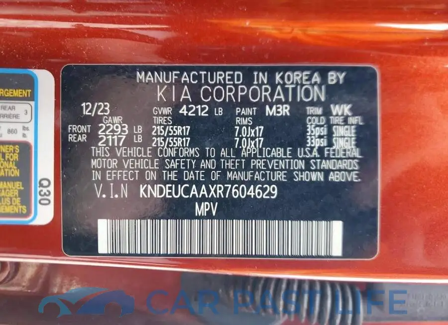 KNDEUCAAXR7604629# 13