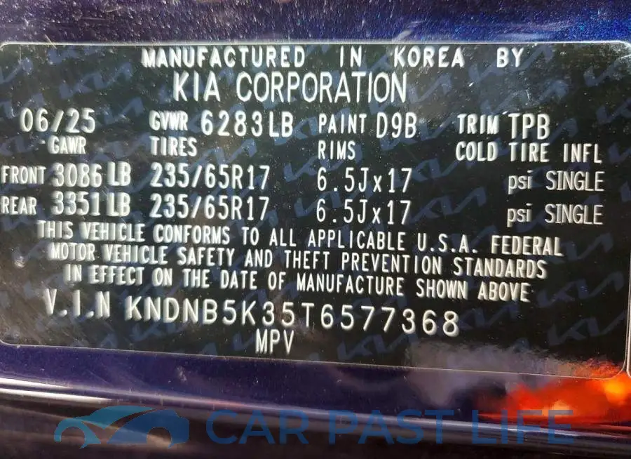 KNDNB5K35T6577368# 13