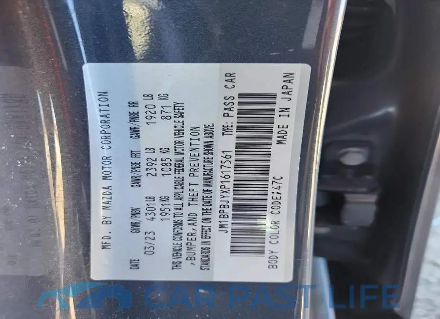 JM1BPBJYXP1617561# 13