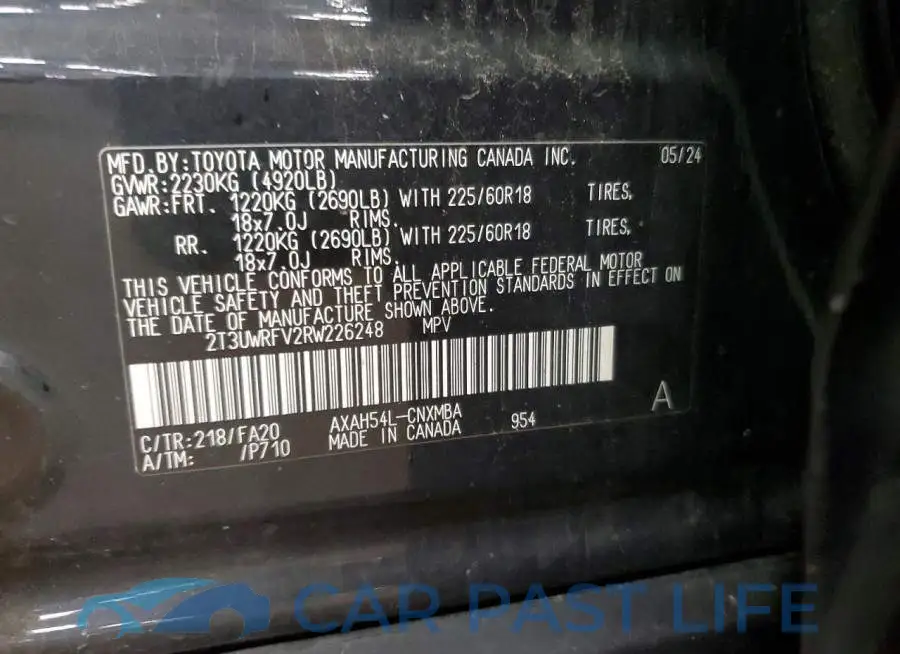 2T3UWRFV2RW226248# 13